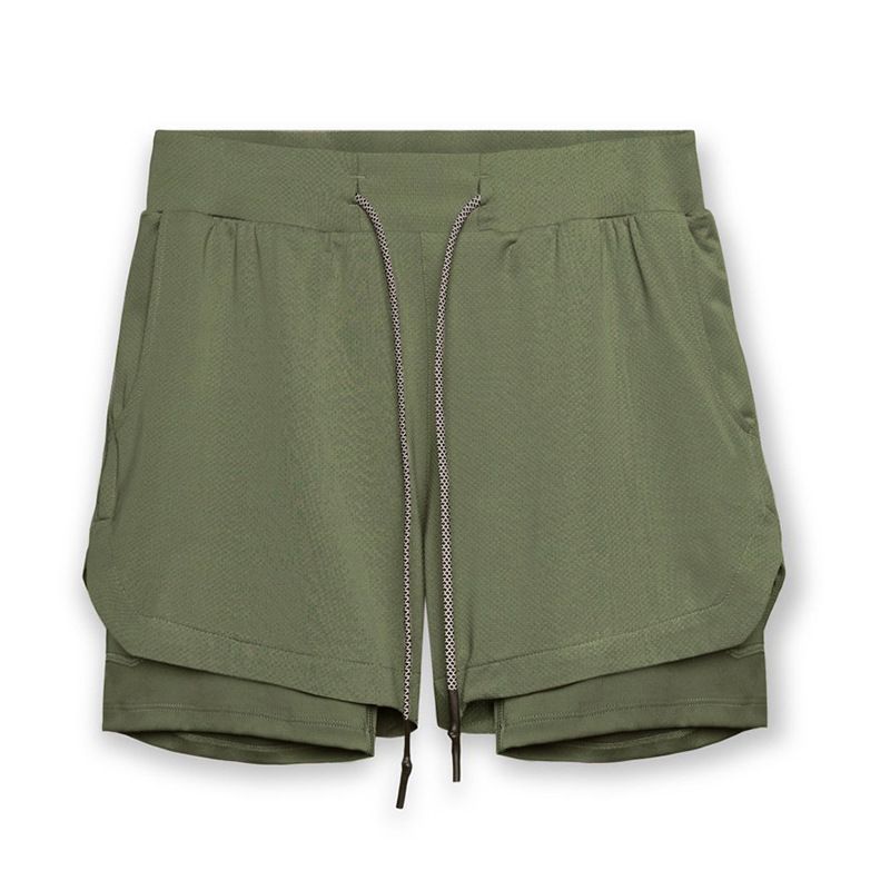 Men's Running Shorts With Towel Loop - Breathable 2-Layer Gym Shorts For Workout & Training - Quick-Dry Solid Color Athletic Shorts​_voghion.com