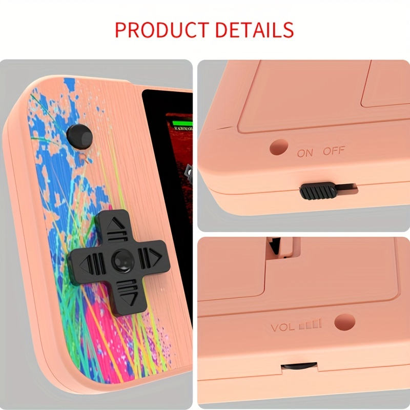 Console di gioco portatile Supporto per console di gioco retrò con schermo grande da 3,5 pollici per collegare due giocatori alla TV_voghion.com