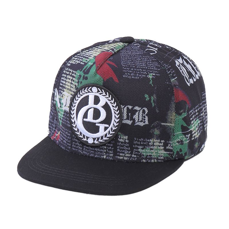 New Street Trend Hip Hop Graffiti 3D Letter Pattern Printed Flat brim Fashionable Baseball Hat_voghion.com