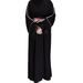 Luxuriöses Maxikleid im orientalischen Stil – Elegante, lockere Damentunika mit Netzverzierung (Schwarz, S/M/L/XL/XXL)_voghion.com
