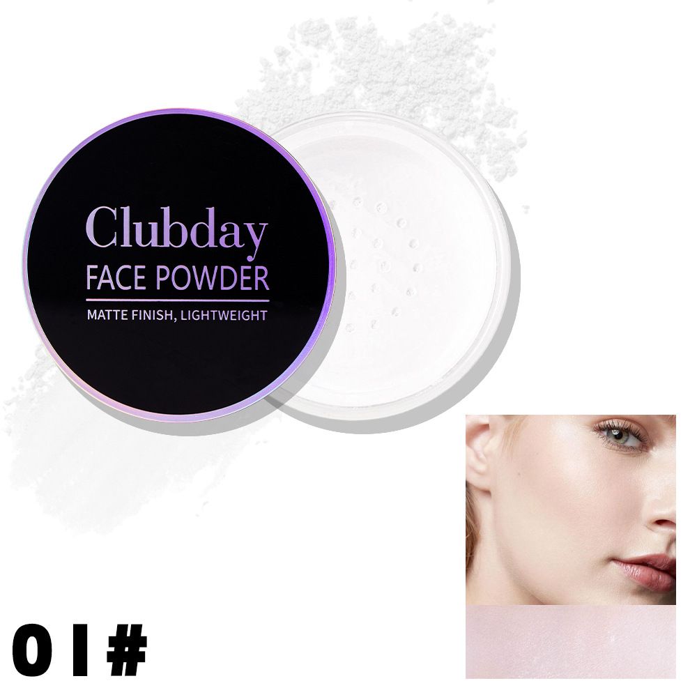 Powder Clubday Gesichts-Concealer-Make-up, Ölkontrolle, Fixierpuder, matt, langanhaltend, schweißfest, Nude-Make-up, Konturpuder, loser Puder_voghion.com