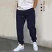 Men's Clothing Casual Jogger Pants - 220g Lightweight, Loose Fit, Drawstring Waist, Elastic Cuff, Pure Color Polyester Trousers For Everyday Wear_voghion.com