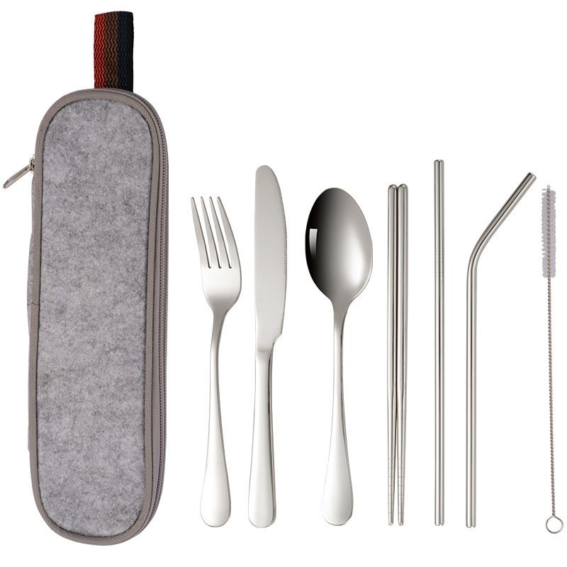 Set di posate in acciaio inossidabile per Pasqua, portatile, creativo, con coltello, forchetta, cucchiaio e cannuccia, regalo combinato_voghion.com