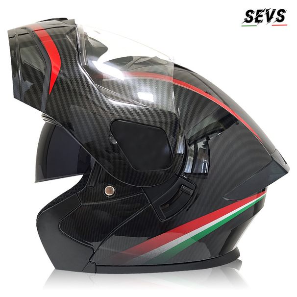 Flip-Up Motorcycle Helmet With Dual Visor, Large Spoiler & Bluetooth – DOT Certified For E-Bike & Scooter Riders_voghion.com