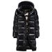 Unisex Long Down Jacket – Black & Gold Winter Coat | Knee-Length Ultra-Warm | Sizes S-XXXL_voghion.com