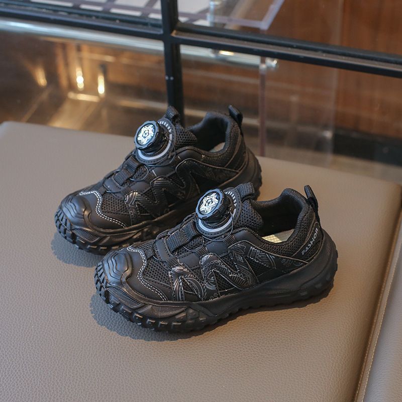 Zapatos para niños, zapatillas deportivas transpirables y antideslizantes, zapatos para papá, zapatillas para correr para niños con hebilla giratoria._voghion.com