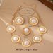 Set di gioielli in oro Set di gioielli da donna Set di gioielli in stile corte francese Orecchini di perle a strati Collana Anello Set di quattro pezzi_voghion.com