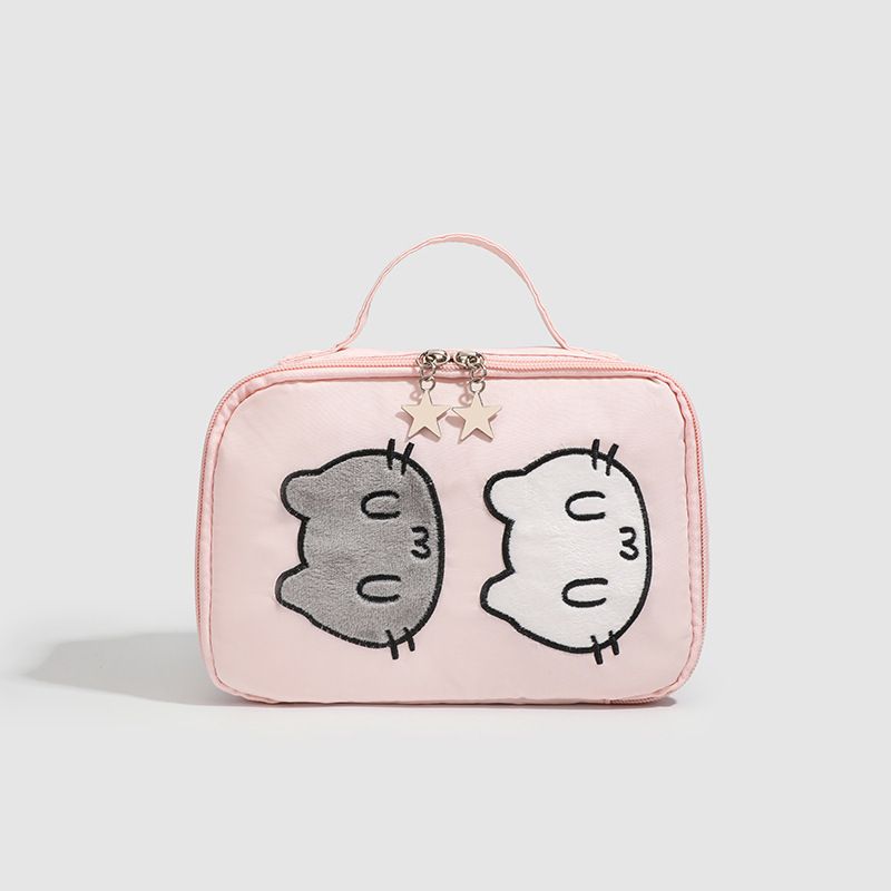 2025 Frühjahr und Sommer neue Ins Stil Happy Pink Cat Damen Make-up tragbare Tasche Mode Hundert Freizeit täglich_voghion.com