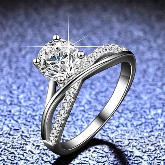 Bague de mariage en argent pur couleur D, nouveau produit, quatre griffes, étoile, rivière Mosang, cadeau pour groupe de femmes_voghion.com
