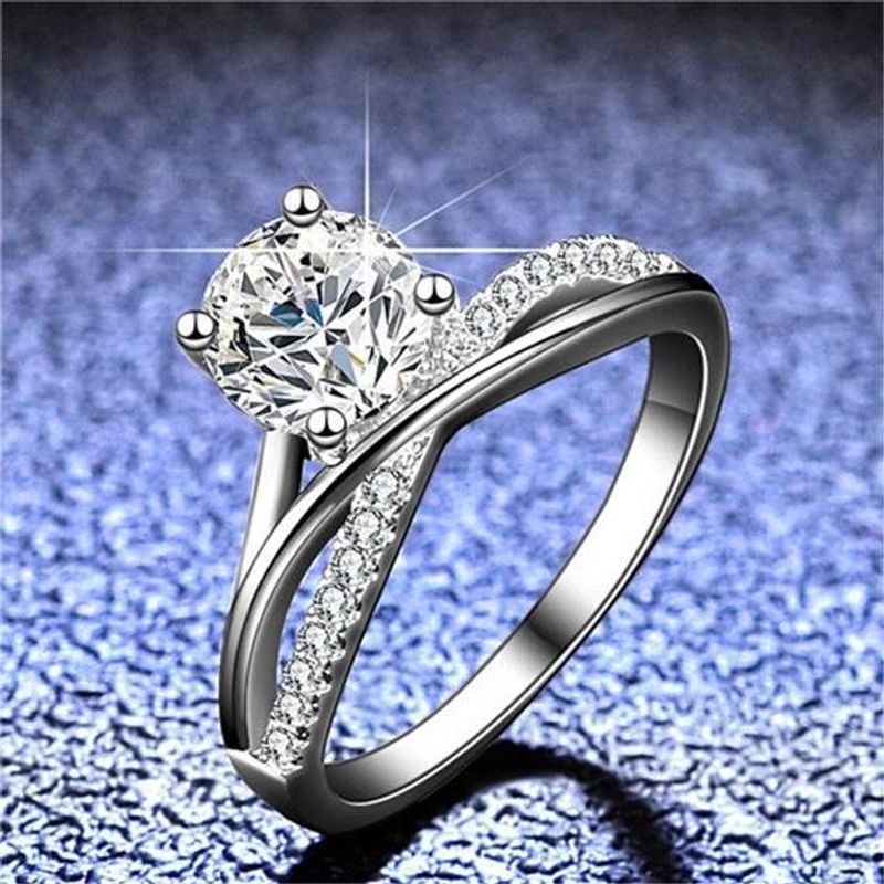S Reines Silber D Farbe Neues Produkt Vier Krallen Stern Fluss Mosang Stein Ring Hochzeit, Geschenk für Ehefrau Gruppenfassung_voghion.com