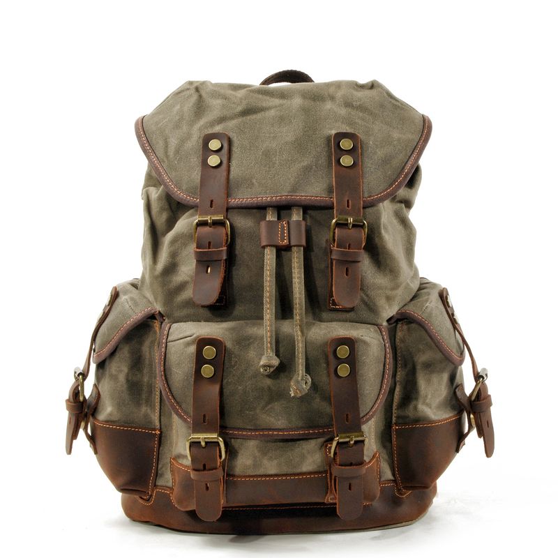 Sac de voyage rétro en toile pour motard, idéal pour l'alpinisme et les loisirs_voghion.com