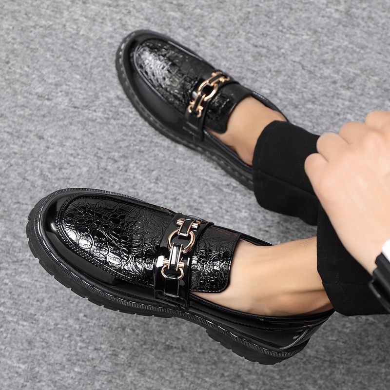 Le Fu Spring British Business Casual Lazy One Step Stepping Bean Leather Youth Versatile Formal Men's Shoes_voghion.com
