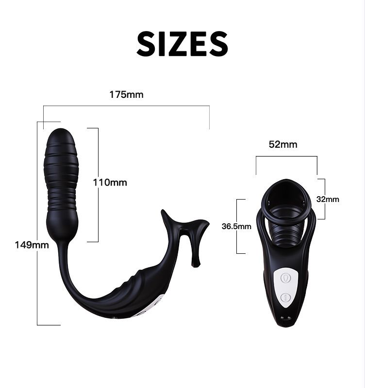 CHIJIANG New Telescopic Anal Plug Prostate Vibrator Massager Wireless Remote Control Double Ring Semen Lock_voghion.com