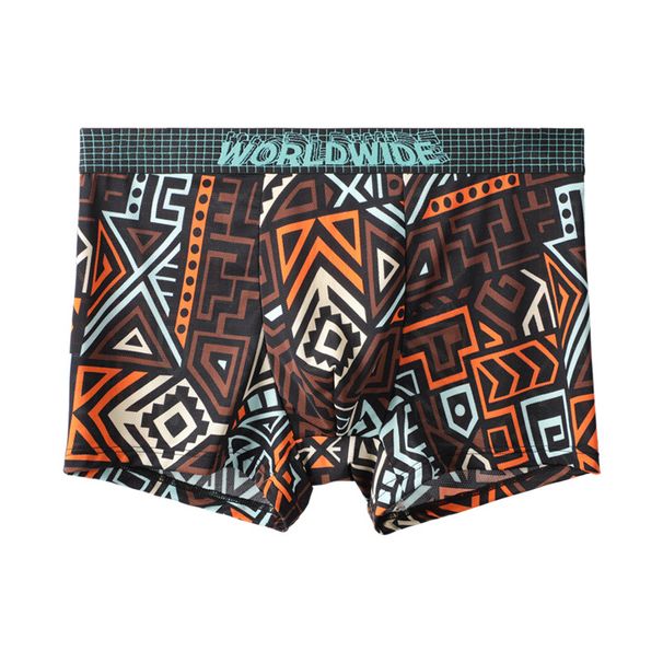 Intimo da uomo Element Totem, boxer con stampa interessante, in rete di seta ghiacciata 7A, antibatterico, con cavallo, slip da uomo_voghion.com
