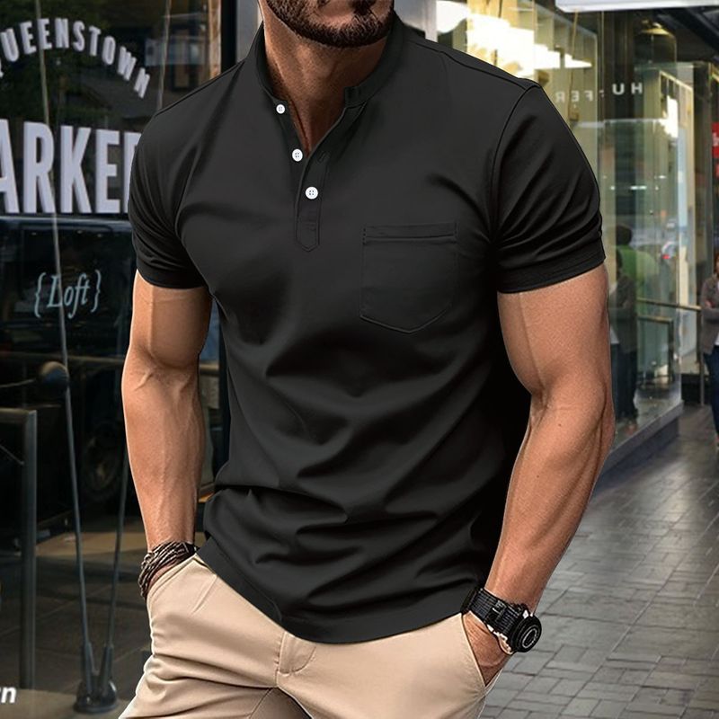 Herren Poloshirt mit Revers, modisch, große Größe, Twill-Baumwolle, Herren-T-Shirt_voghion.com