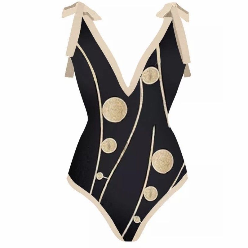 Damen Einteiler Badeanzug mit Retro-Print Damen Zweiteiliger Badeanzug mit Strandkleid für den Urlaub im Thermalbad_voghion.com