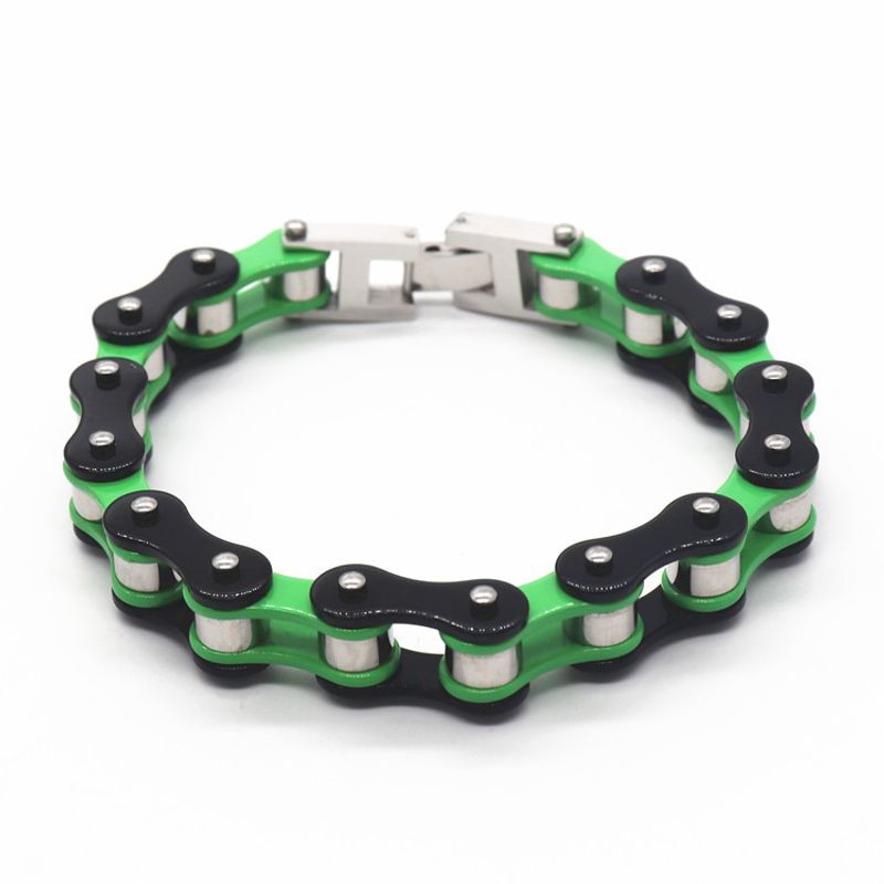 Heavy Craft 10mm Single Piece Stainless Steel Trendy Motorcycle Bicycle Chain Hip Hop Punk Men's Bracelet_voghion.com