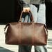Men's Vintage Genuine Leather Travel Bag, Retro Distressed Leather Duffel Bag With Shoulder Strap Spacious 36-55L Capacity Durable Casual Trips_voghion.com