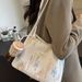 Korean Style High-End For Women 2024 New Fashion Striped Bucket Casual Versatile Underarm Shoulder Tote Bag_voghion.com