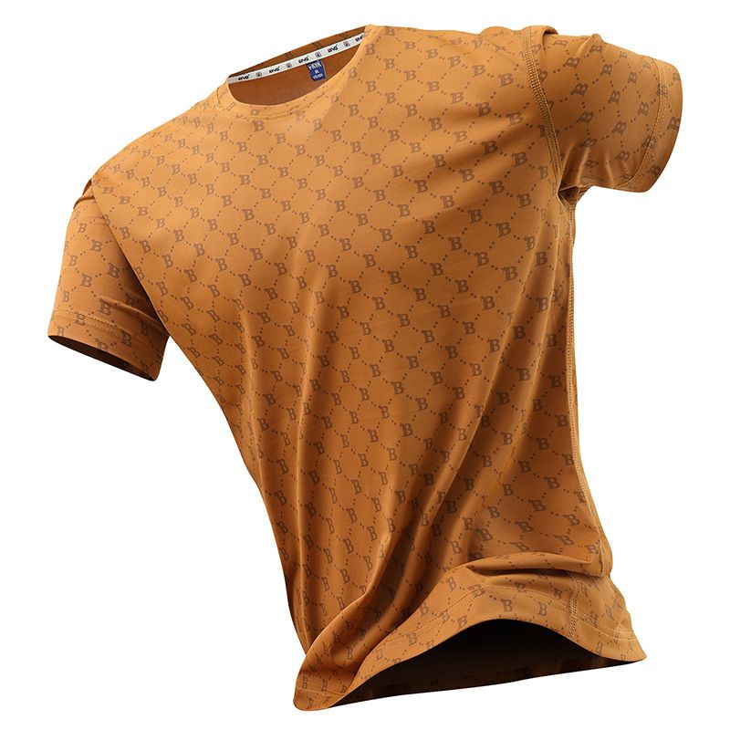 Herren Sport Kurzarm T-Shirt Dünne Schnelltrocknende Kleidung Lockeres Herren Oberteil Aus Eisseide In Übergröße Fitness Halbarm_voghion.com