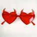 Piros szerelem vicces újdonság szemüveghez ördög szarv dekoratív tükör parti_voghion.com