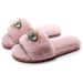 Pantofole di peluche con occhi rossi in lana alla moda coreana da donna, con fondo morbido, possono essere indossate all'esterno, pantofole di cotone all'ingrosso_voghion.com