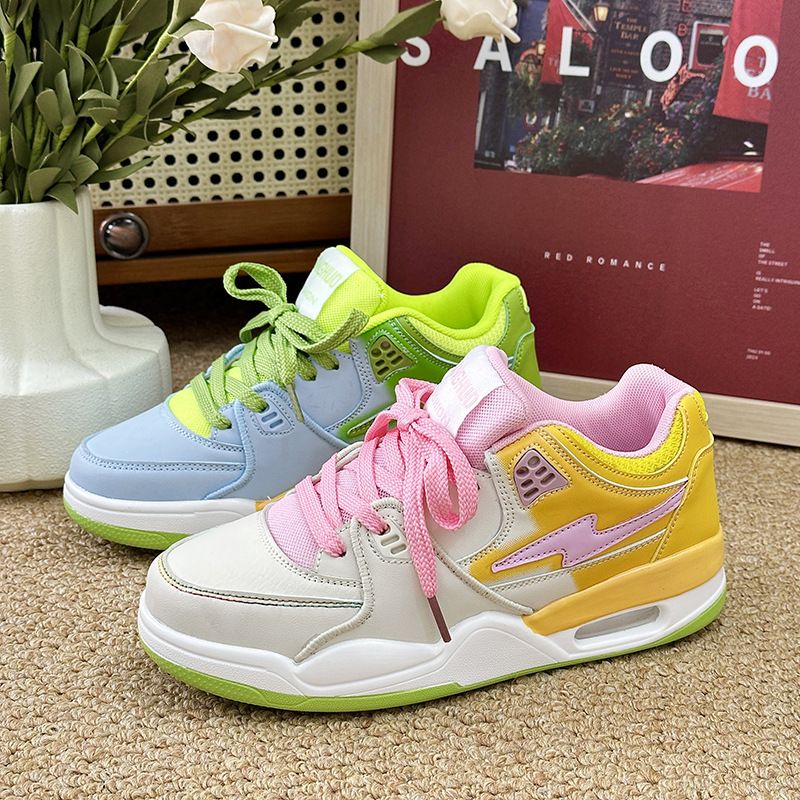 Niche Air Cushion For Women, New Summer Breathable Ins Super Popular Sports Shoes, Thick Sole Basketball Shoes_voghion.com