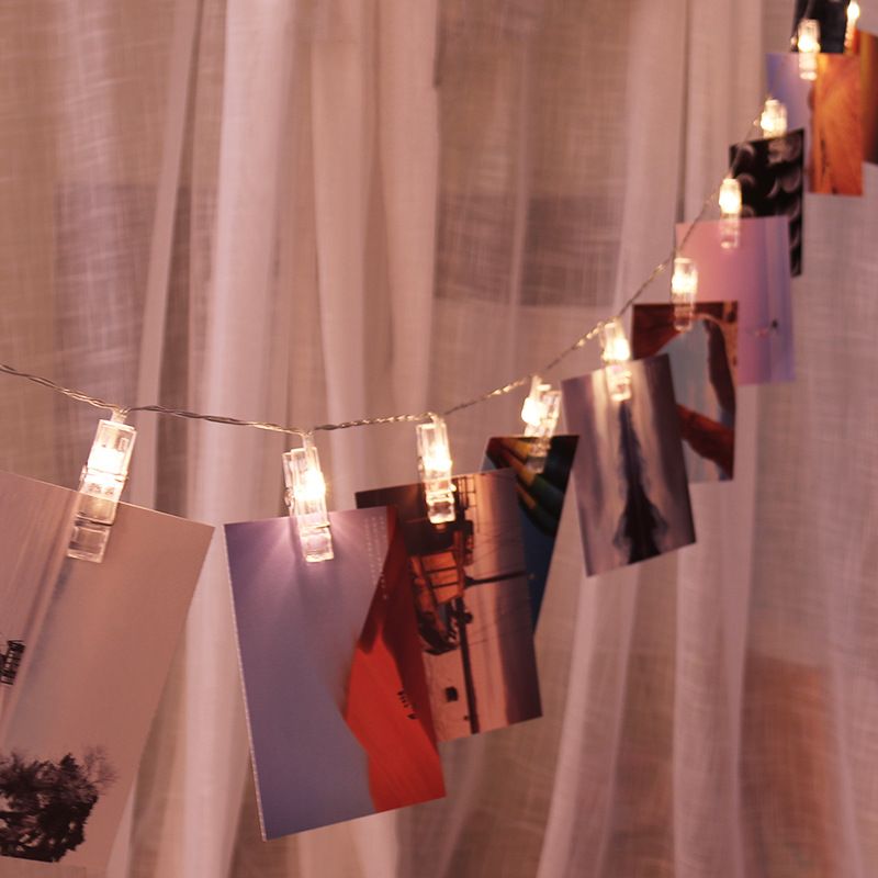 Creative USB Photo Clip String Lights With Heart Shape - 20 LED Fairy Lights For Wedding, Party, Room Decor, Ins Style Backdrop (3M, Warm White/Color)_voghion.com