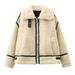 Women's Lamb Wool Coat , Motorcycle Fur All-in-one Motorcycle Thickened Jacket For Women_voghion.com