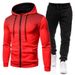 Neues einfarbiges Reißverschluss-Set mit rundem Punktdruck für Herbst-Winter-Plüsch-Herren-Damen-Sport-Hoodies, Pullover und Hosen_voghion.com