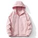Spring And Autumn Couple Outfit Solid Color Simple Fashion Trendy Men Winter Cardigan Fleece Hooded Jacket Women_voghion.com