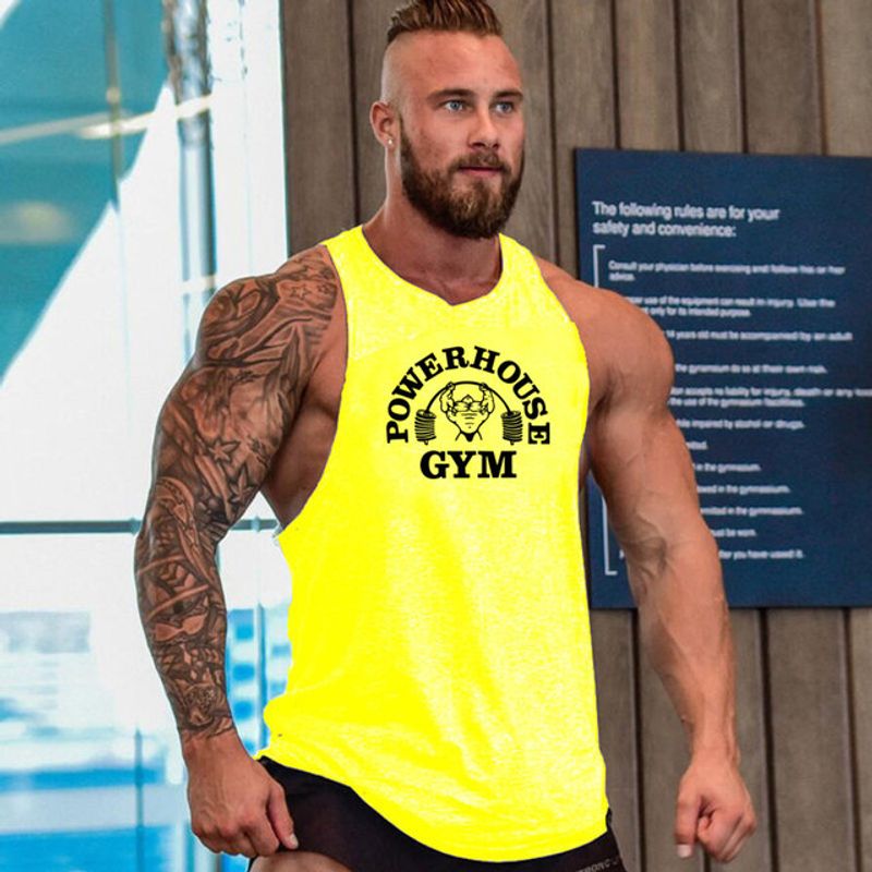 Bodybuilding clothing fitness vest men's sports vest gym workout sleeveless shirt_voghion.com