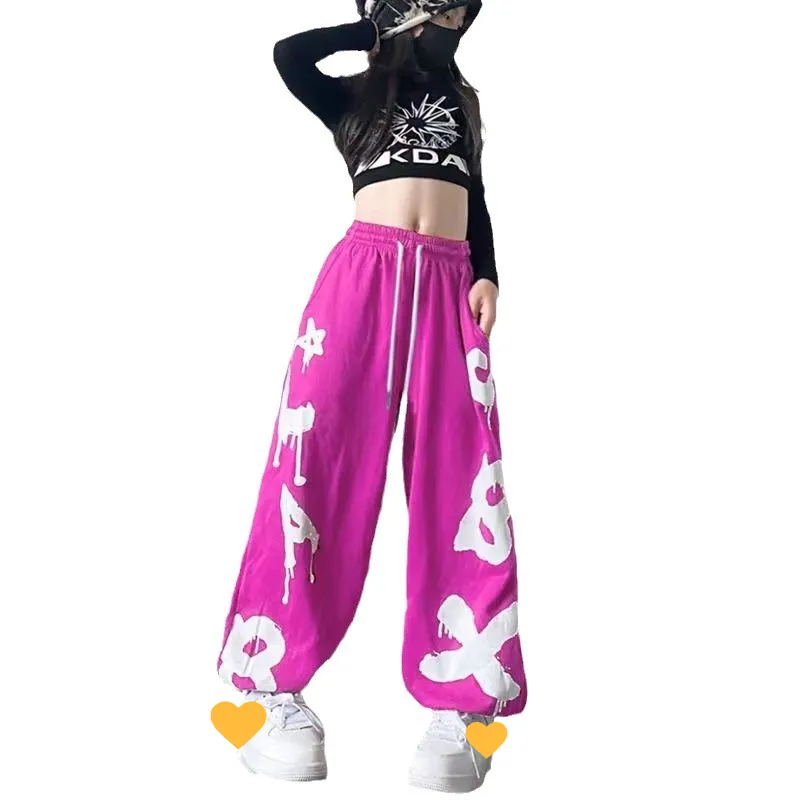 Kids Clothing Boys and girls sports pants for middle and large children loose trendy brand jazz dance hiphop hip hop street fried leggings trousers_voghion.com