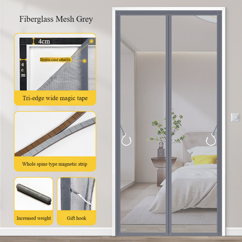 Fiberglass Magnetic Screen Door - Upgrade, Self-Sealing & No Drill Needed (Mosquito Proof, Easy Install For Windows/Doors)​_voghion.com