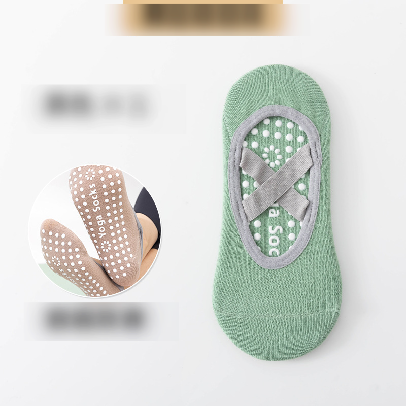 Yoga Socks Home Sports Floor Socks Cross Webbing No Heel Drop Glue Non Slip Pilates Silicone Indoor Fitness_voghion.com