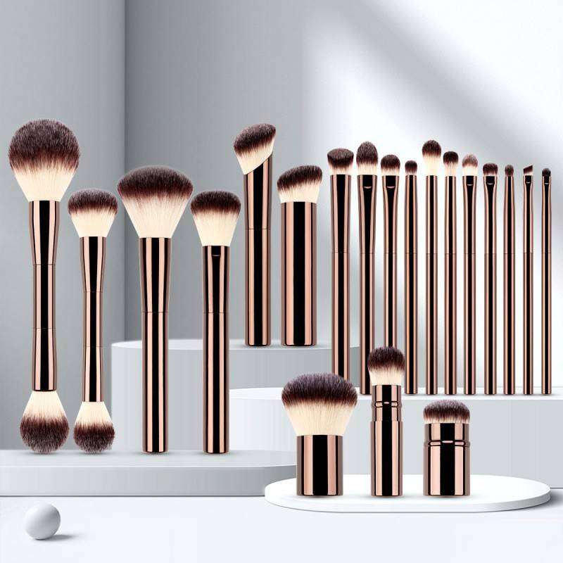 Set di 20 pennelli per il trucco - Pennelli completi per cipria, fard, fondotinta, ombretto, correttore e labbra, kit di strumenti di bellezza professionali_voghion.com