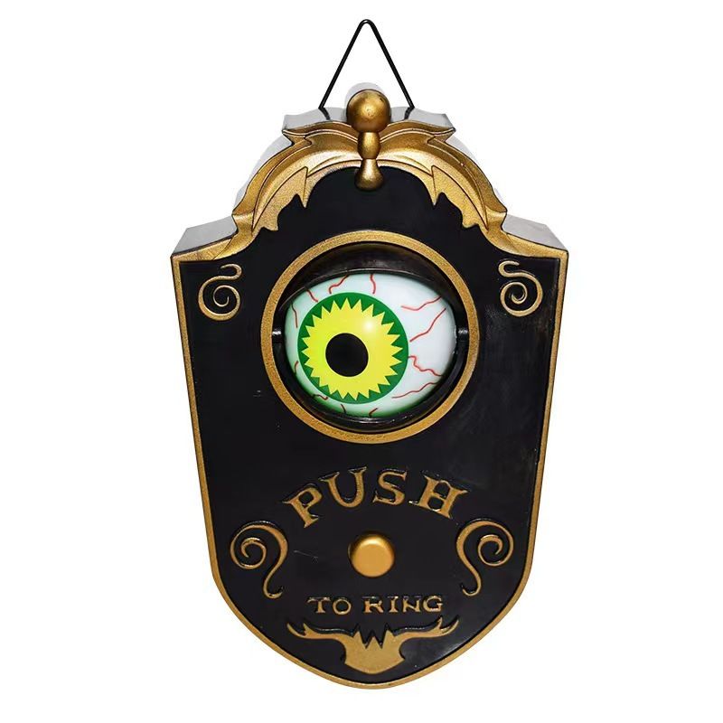 Halloween One-Eyed Doorbell Decor LED Blinking Illuminating Sound-Emitting Eye Doorbell Bar Trapped Room Accessory Props_voghion.com