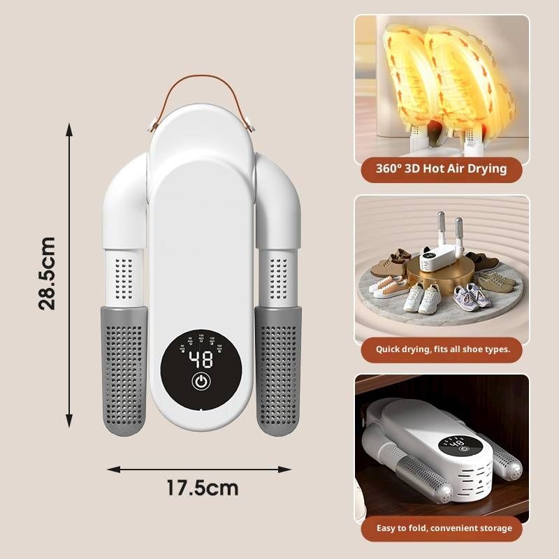 Sèche-chaussures et chauffe-chaussures intelligent – Double chauffage avec minuterie pour un séchage rapide (220 V, 170 W, compatible avec les prises US/EU/UK)_voghion.com