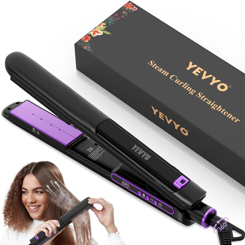 Steam Straighteners For Hair, Professional Salon Titanium Vapor Straightening Irons, High-end Salon Water Light Steam Flat Iron | 24 Hour Anti-frizz | Make Hair Smooth And Adds Shine_voghion.com