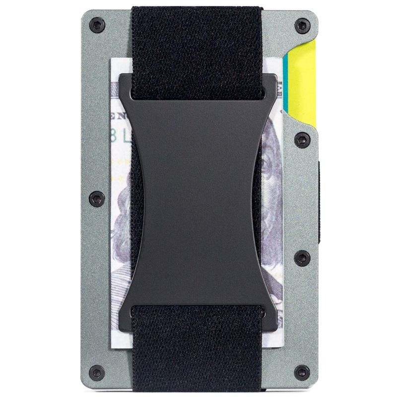 Cartera de metal de fibra de carbono RFID con clip para tarjetas de crédito_voghion.com
