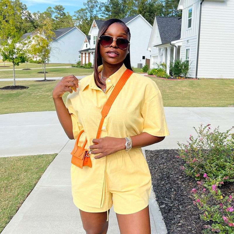 Women's Clothing Casual Comfortable Short Sleeved Shorts Two Piece Suit_voghion.com