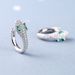 925 Silver Plated Pave CZ Green Eyes Snake Hoop Huggie Earrings Women Girl PE60_voghion.com
