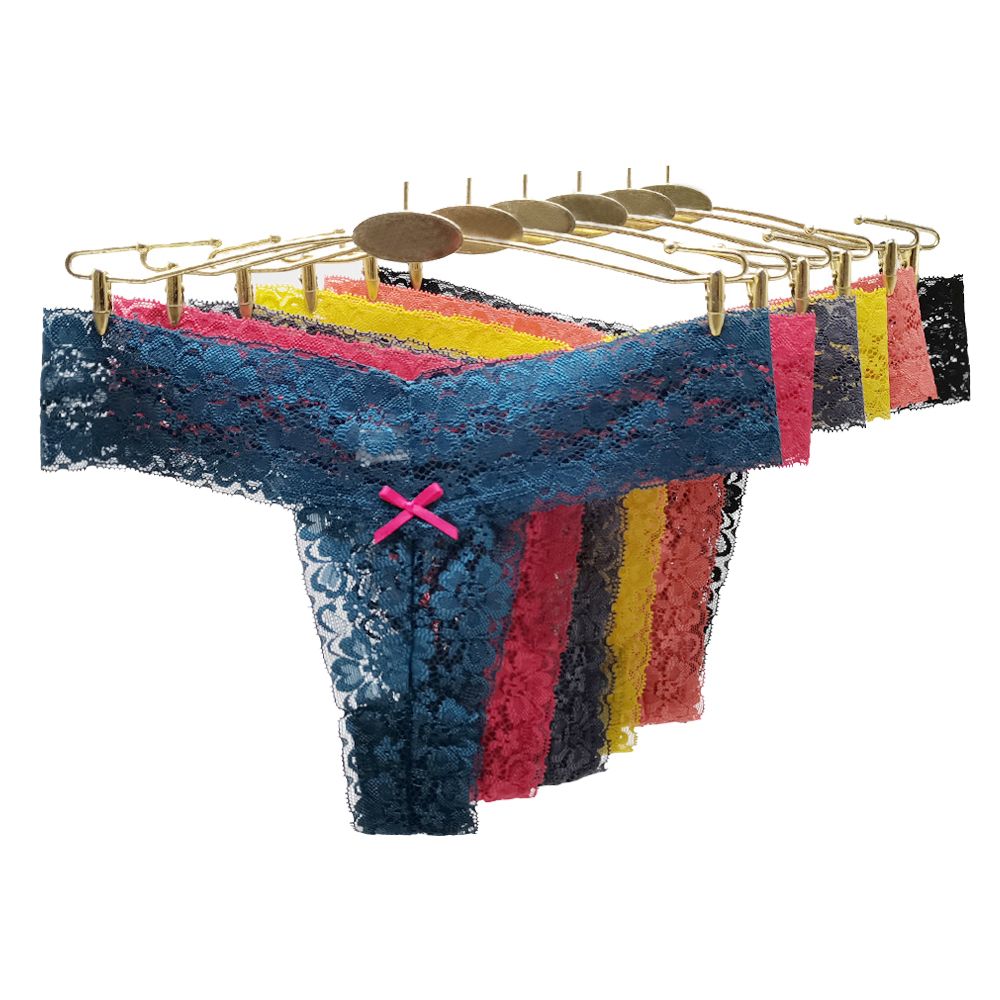 Mooame 5 pièces/lots sous-vêtements bikini femmes Sexy Lingerie G String dentelle transparente String femme_voghion.com