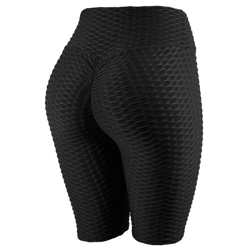 Women's clothing Women's High Waist Hip Yoga Sports Jacquard Bubble Yoga Pants Five Points Stretch Shorts for Women_voghion.com