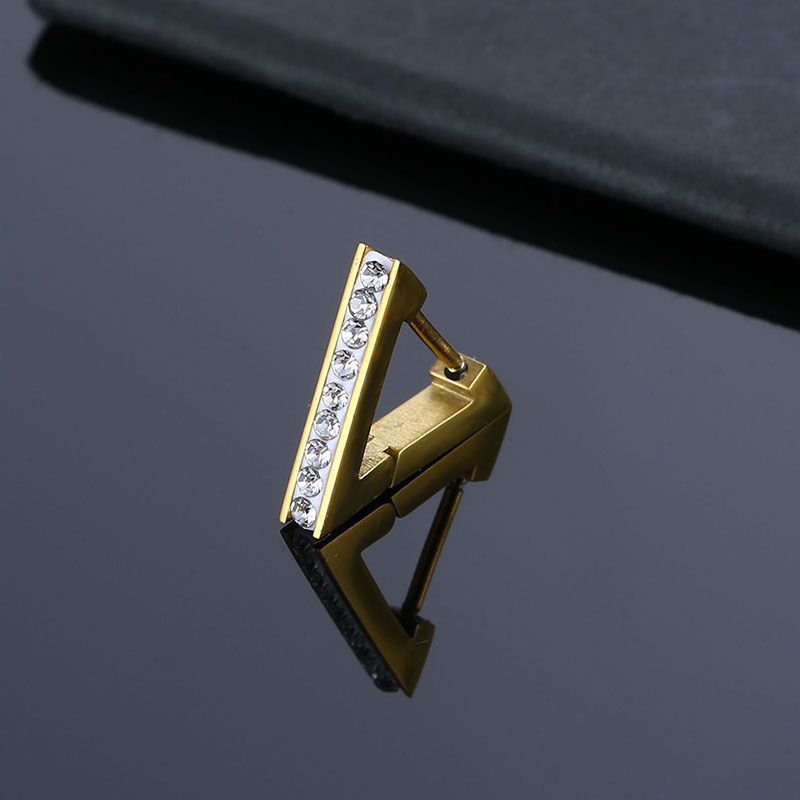 Cercei rotunzi minimalisti din oțel titanic cu diamante, piercing, bijuterii cadou_voghion.com