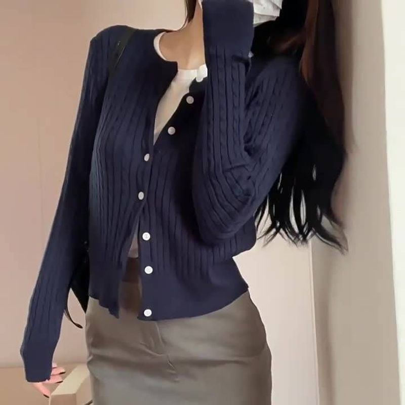 Vêtements pour femmes, chemise à bascule, haut unique et exquis, tendance, petit style paresseux, veste pull tricotée pour femmes, automne et hiver_voghion.com