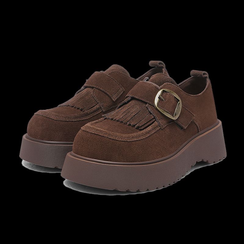 English Style Little Leather Shoes, Height Increasing, Small-sized Mary Jane Style Shoes._voghion.com