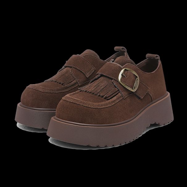 English Style Little Leather Shoes, Height Increasing, Small-sized Mary Jane Style Shoes._voghion.com