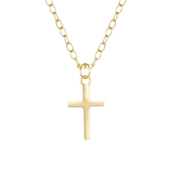 Classic Fashion INS Minimalist Style Metal Glossy Cross Women's Collarbone Chain Necklace_voghion.com