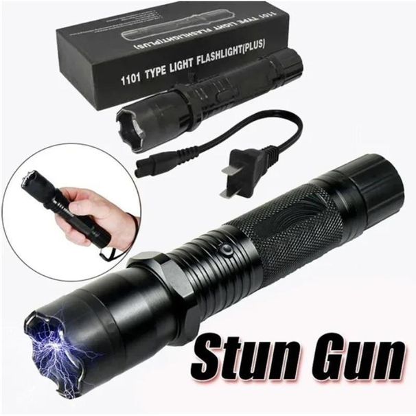 2 in 1 Selbstverteidigung Stromschlag tragbare LED-Taschenlampe Tazer Stun Taschenlampe Outdoor Camping Wandern Jagd Werkzeuge_voghion.com